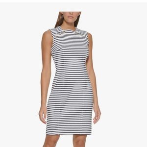 Tommy Hilfiger white and blue striped dress NWT size 14